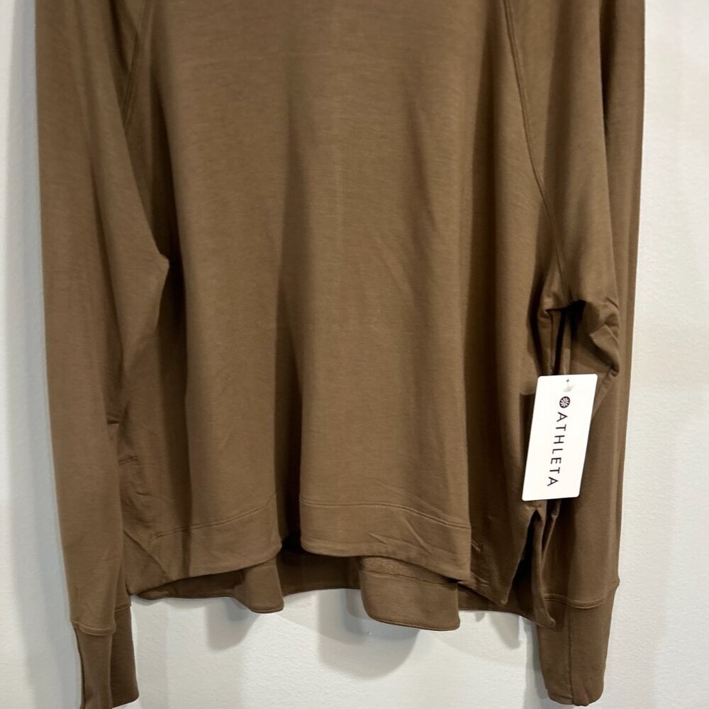 Athleta Coaster Luxe Recover High Hip Sweatshirt in Clay Color Size XL - Picture 4 of 8